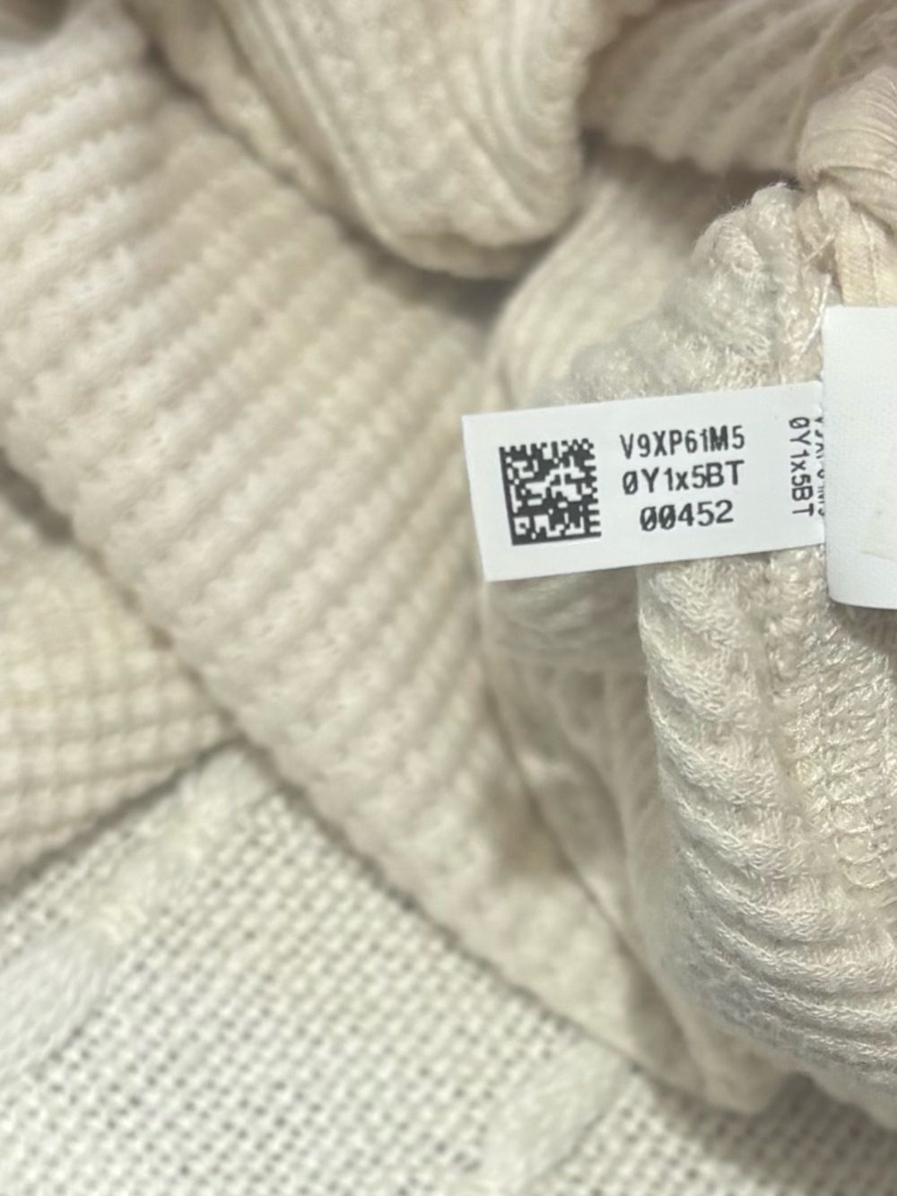 Offline by Aerie Waffle Knit Cream Oatmeal Long Sleeve Top Oversized Cozy Size L - Picture 11 of 14
